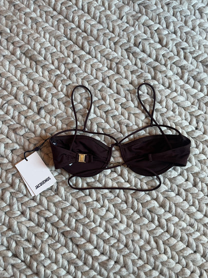 Jacquemus Brown Le Raphia 'Le Haut De Maillot Signature' Bikini Top