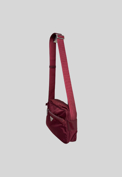 Prada Nylon Burgundy Shoulder Bag