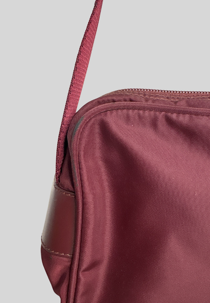Prada Nylon Burgundy Shoulder Bag