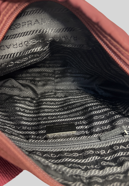 Prada Nylon Burgundy Shoulder Bag