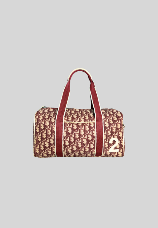 Dior Boston Red Trotter Canvas Bag