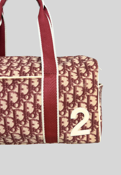 Dior Boston Red Trotter Canvas Bag