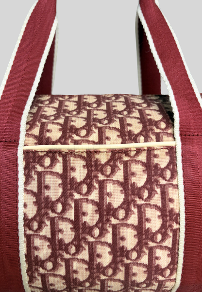 Dior Boston Red Trotter Canvas Bag