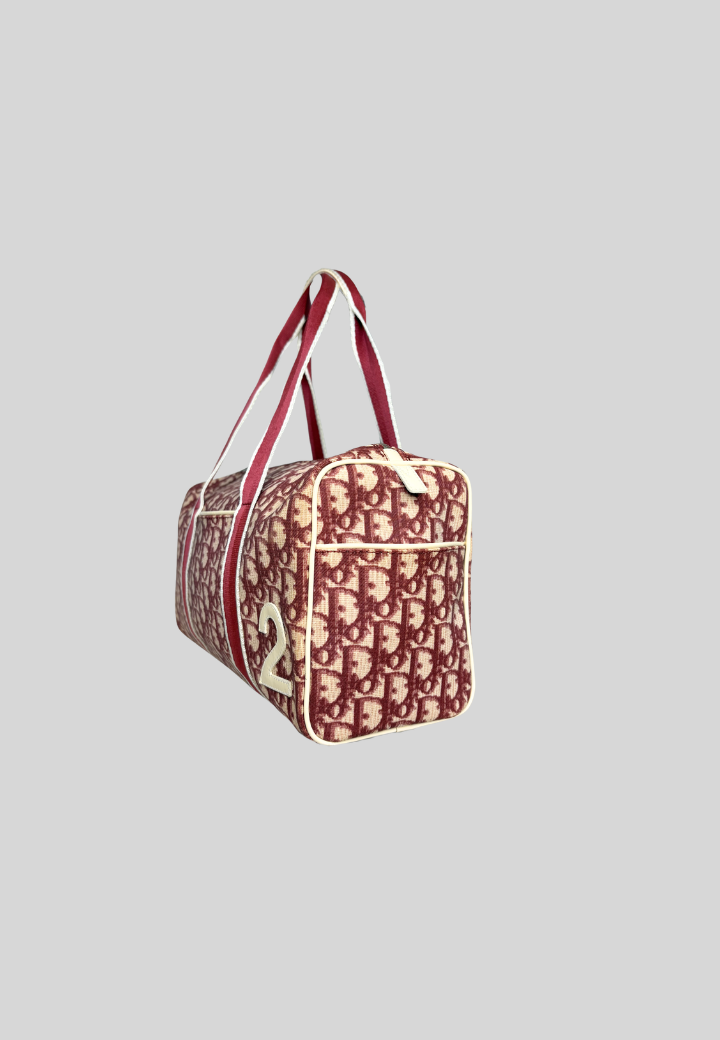 Dior Boston Red Trotter Canvas Bag