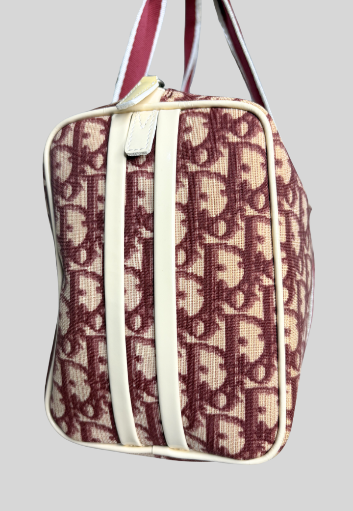 Dior Boston Red Trotter Canvas Bag