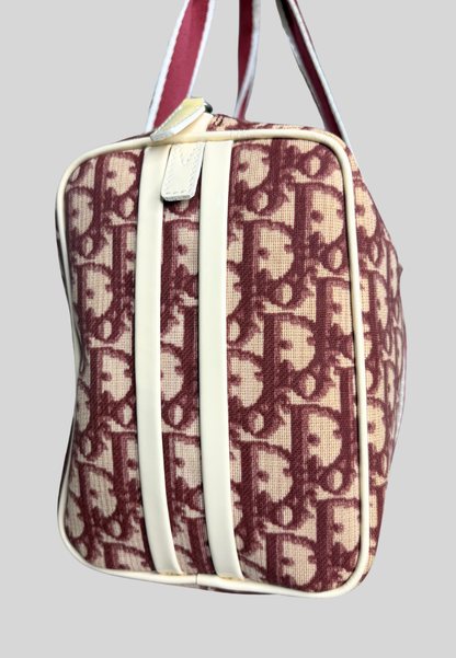 Dior Boston Red Trotter Canvas Bag