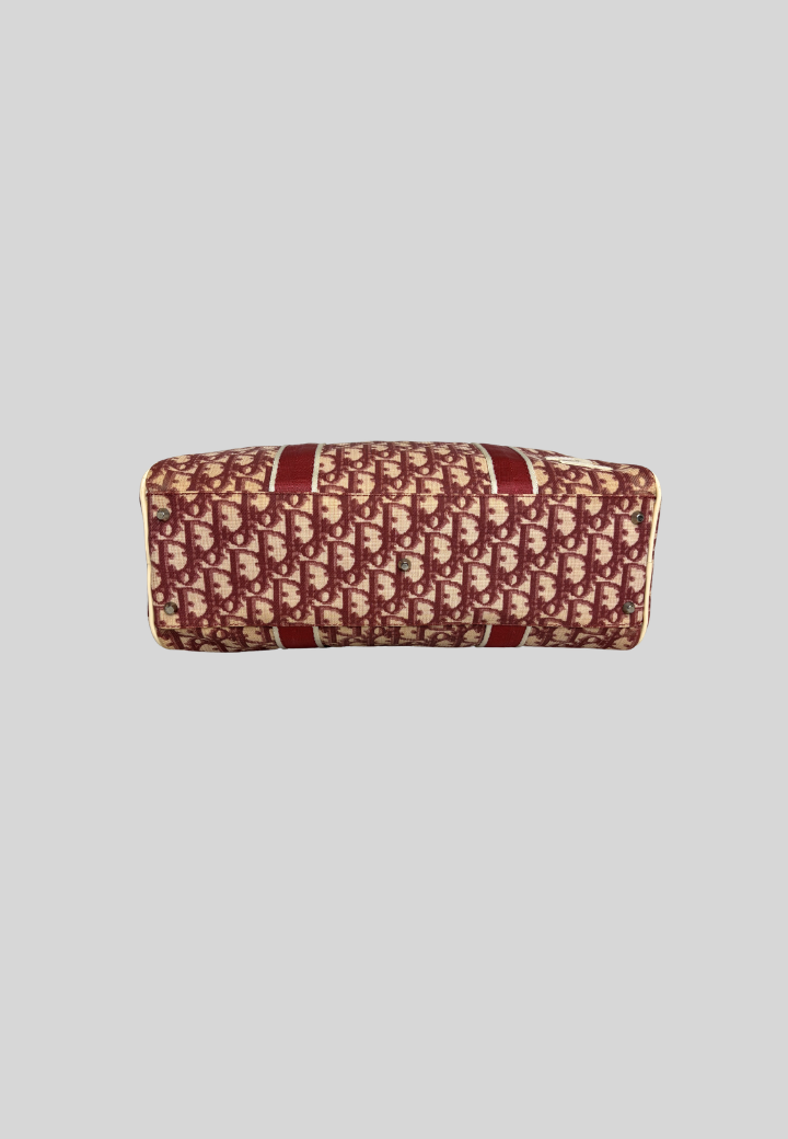 Dior Boston Red Trotter Canvas Bag