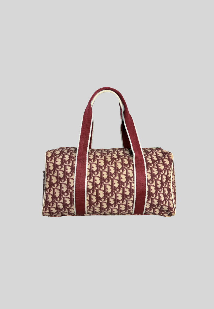 Dior Boston Red Trotter Canvas Bag