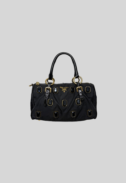 Prada Tessuto Pietre Jeweled Nylon Bag