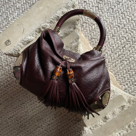 Gucci Brown Guccissima Indy Babouska Hobo Bag