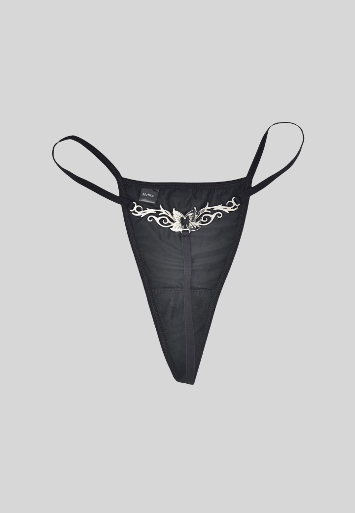 Butterfly Tattoo Reworked Thong | Black