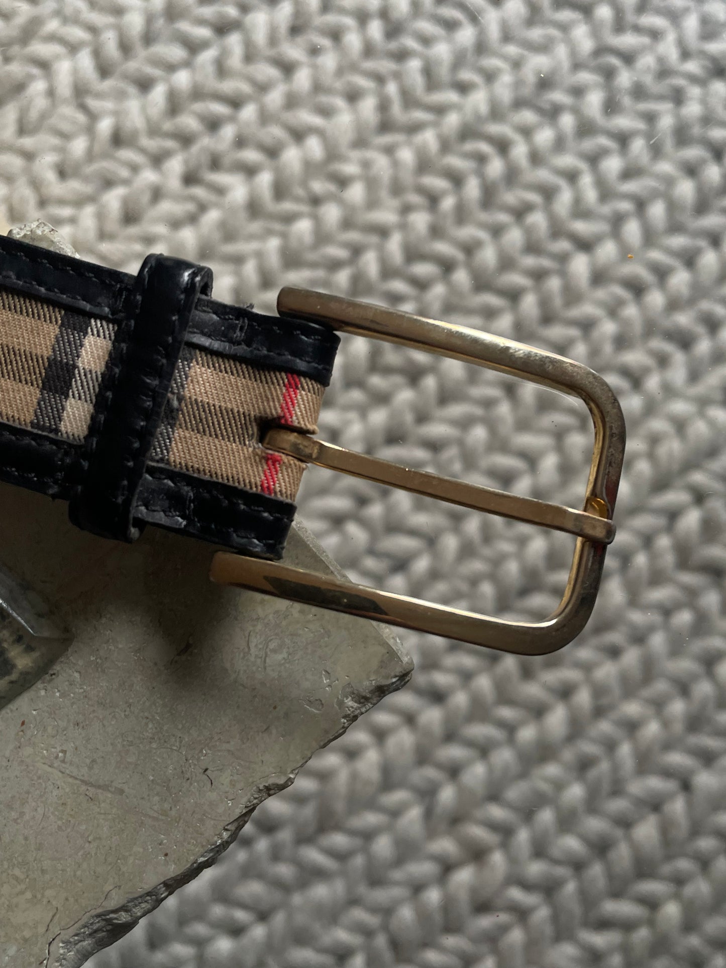 Vintage Burberry's Leather Nova Check Belt