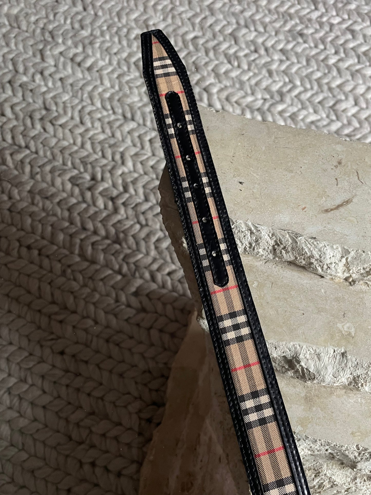 Vintage Burberry's Leather Nova Check Belt