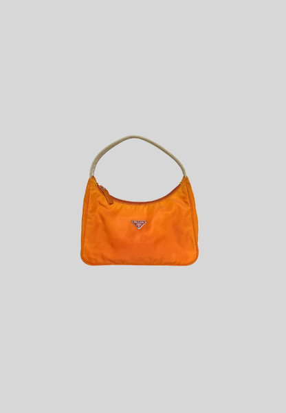 Prada Orange Nylon Shoulder Bag