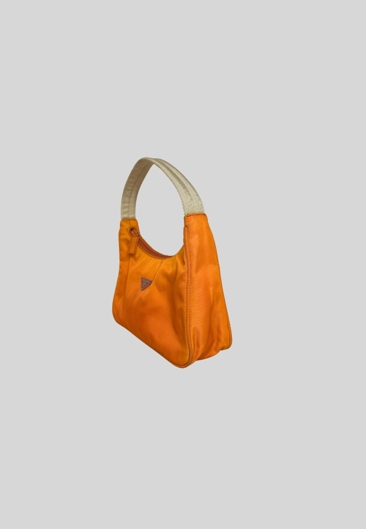 Prada Orange Nylon Shoulder Bag