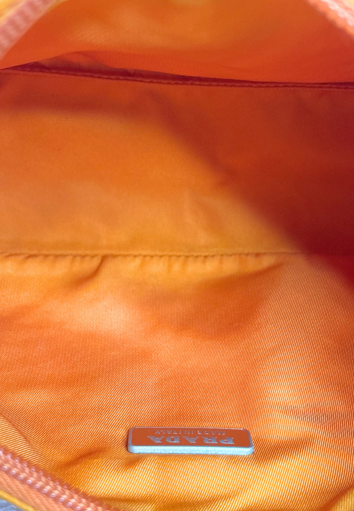 Prada Orange Nylon Shoulder Bag