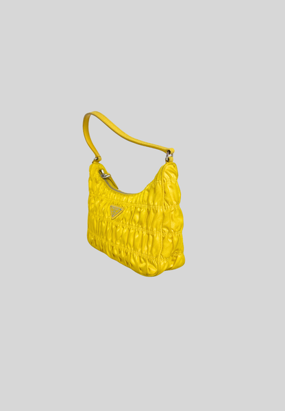 Prada Tessuto Nylon Gaufre Shoulder Bag Giallo