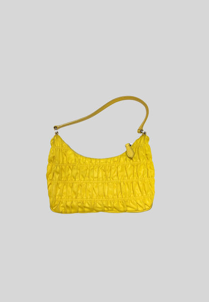 Prada Tessuto Nylon Gaufre Shoulder Bag Giallo