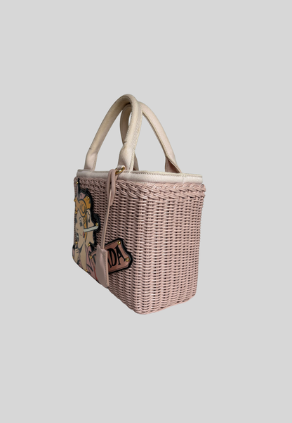 Prada Comic Basket Bag Wicker Canapa