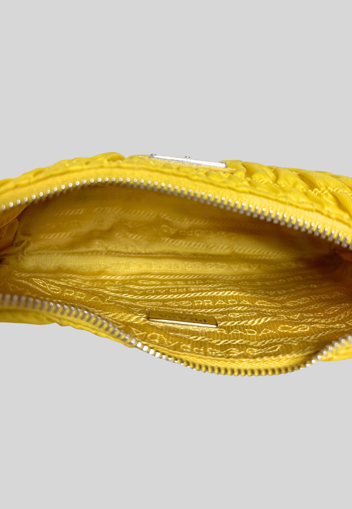 Prada Tessuto Nylon Gaufre Shoulder Bag Giallo