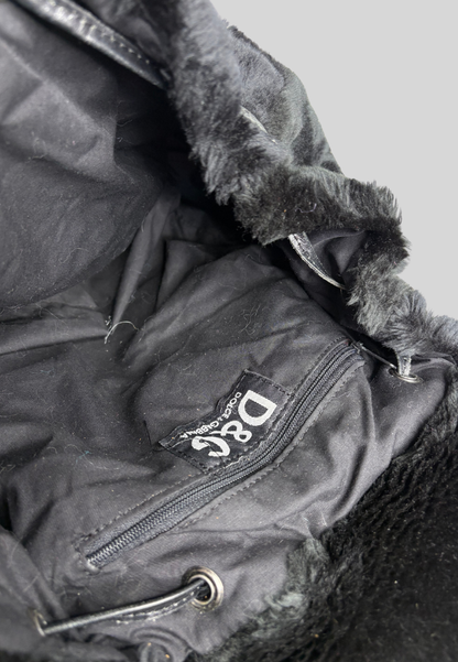 D&G Faux Fur Drawstring Backpack