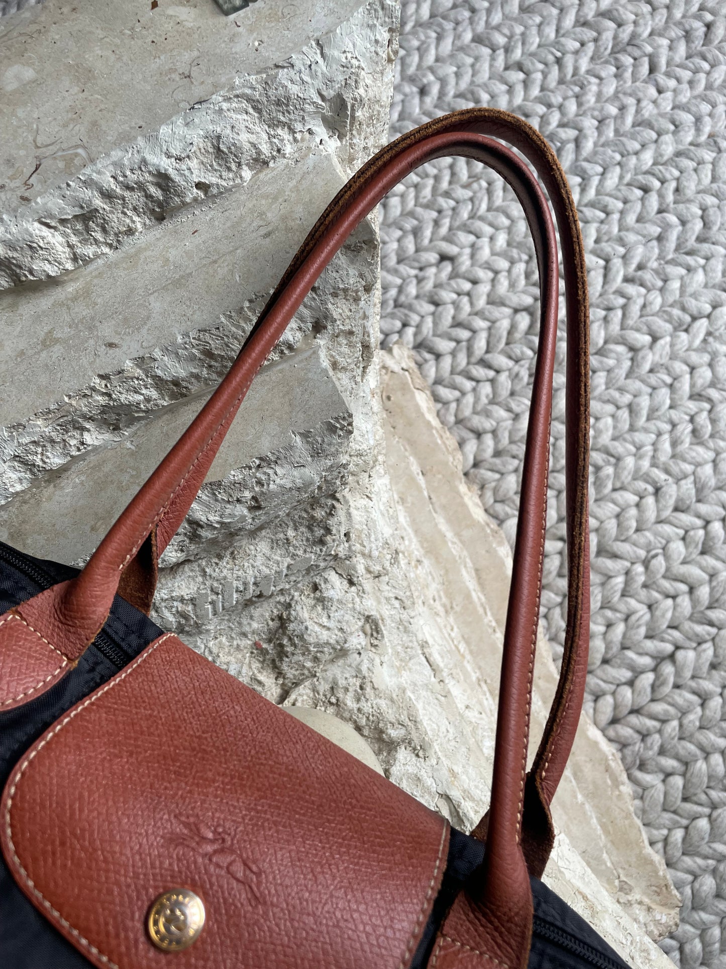 Long Champ Medium Le Pliage Nylon Shoulder Tote