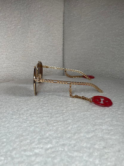 Gucci GG Round Frame Charm Sunglasses