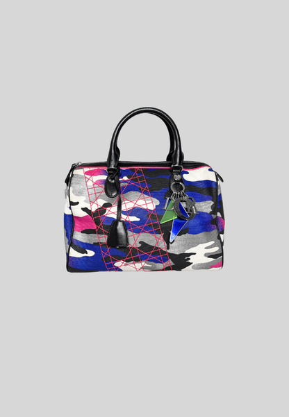 Dior x Anselm Reyle Canvas Camouflage Boston Bag
