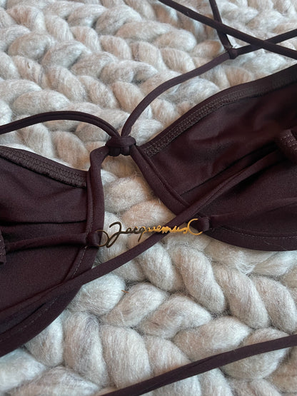 Jacquemus Brown Le Raphia 'Le Haut De Maillot Signature' Bikini Top