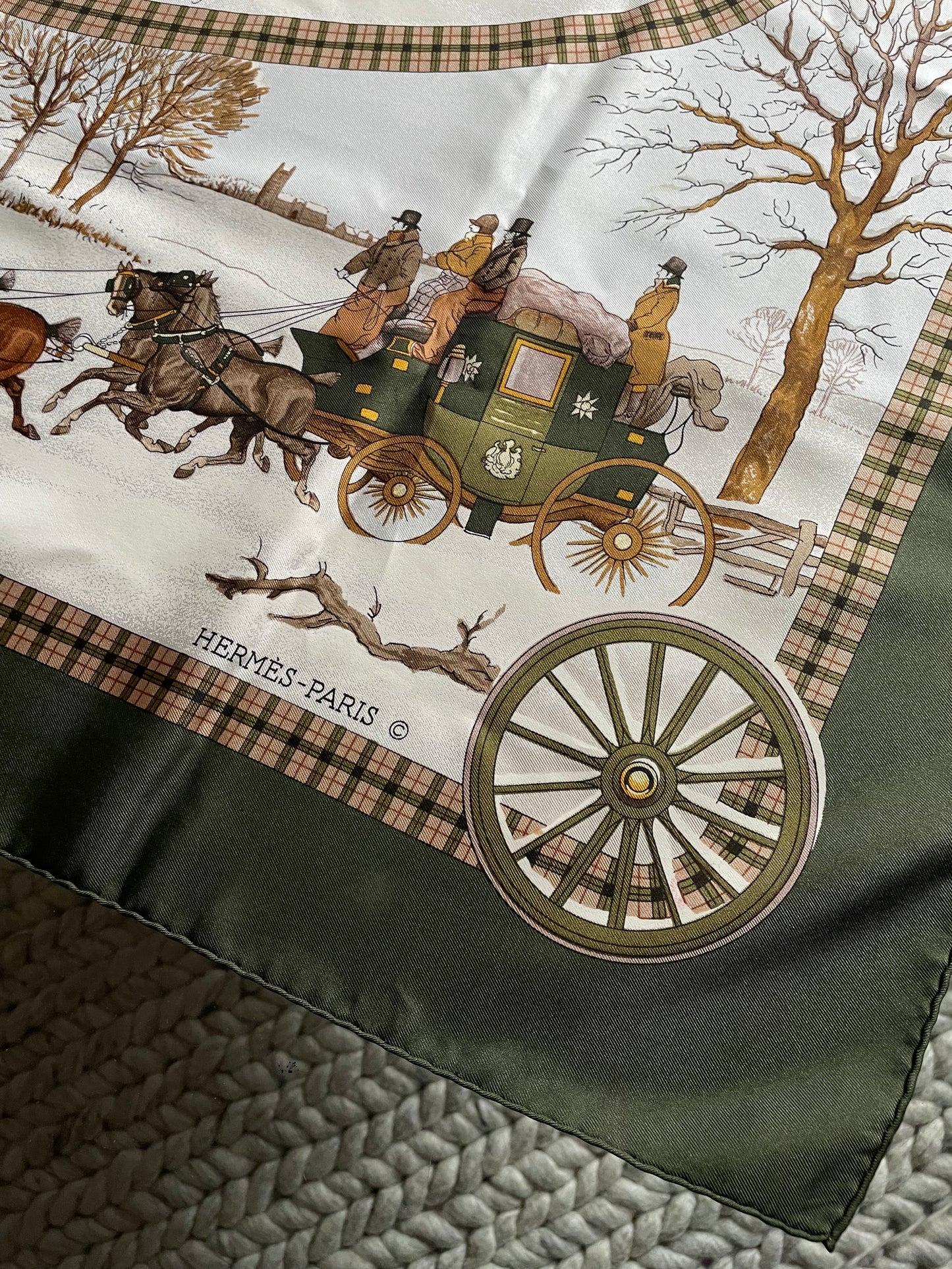 Hermes Paris L'Hiver en Poste Silk Scarf Philippe Ledoux