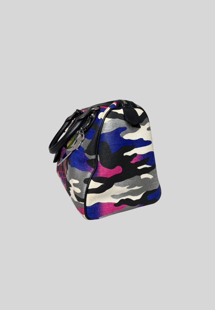 Dior x Anselm Reyle Canvas Camouflage Boston Bag