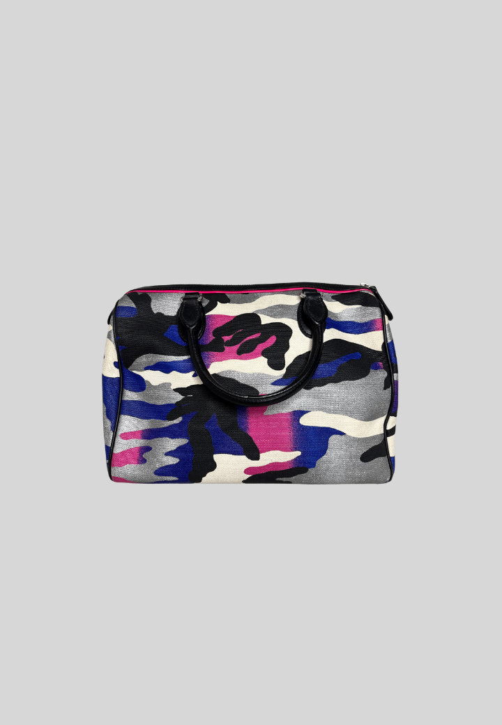 Dior x Anselm Reyle Canvas Camouflage Boston Bag