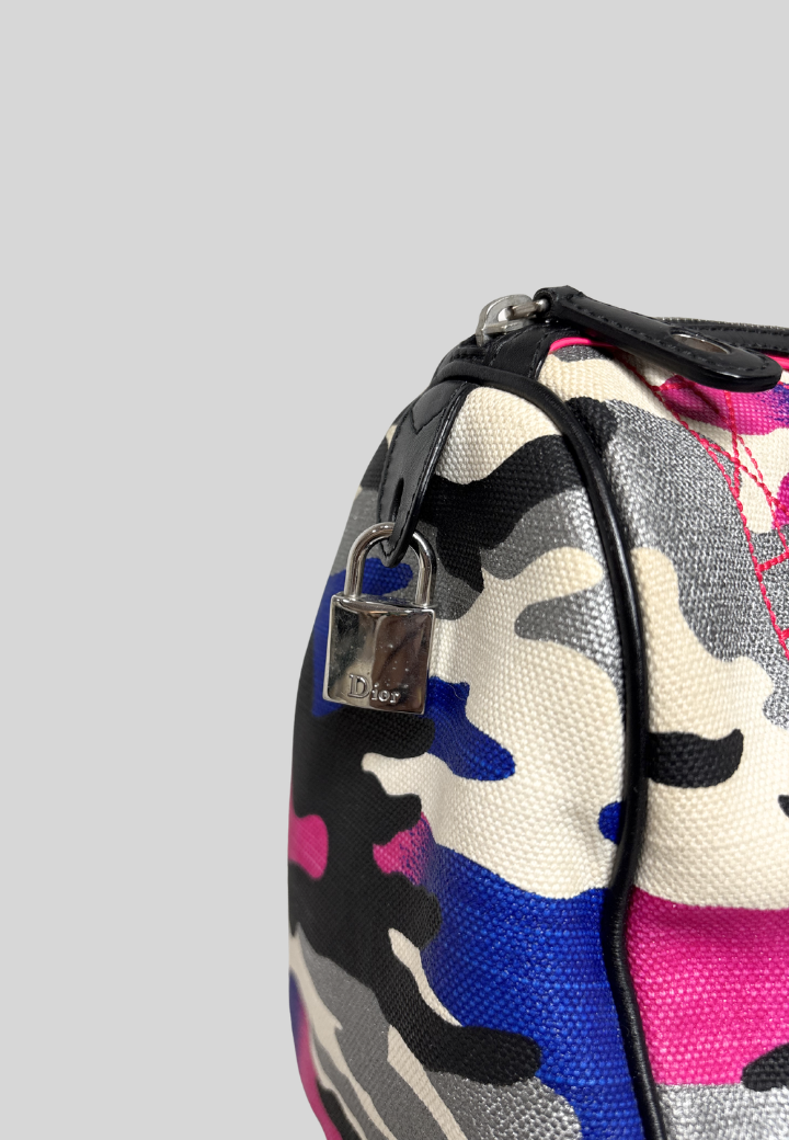 Dior x Anselm Reyle Canvas Camouflage Boston Bag