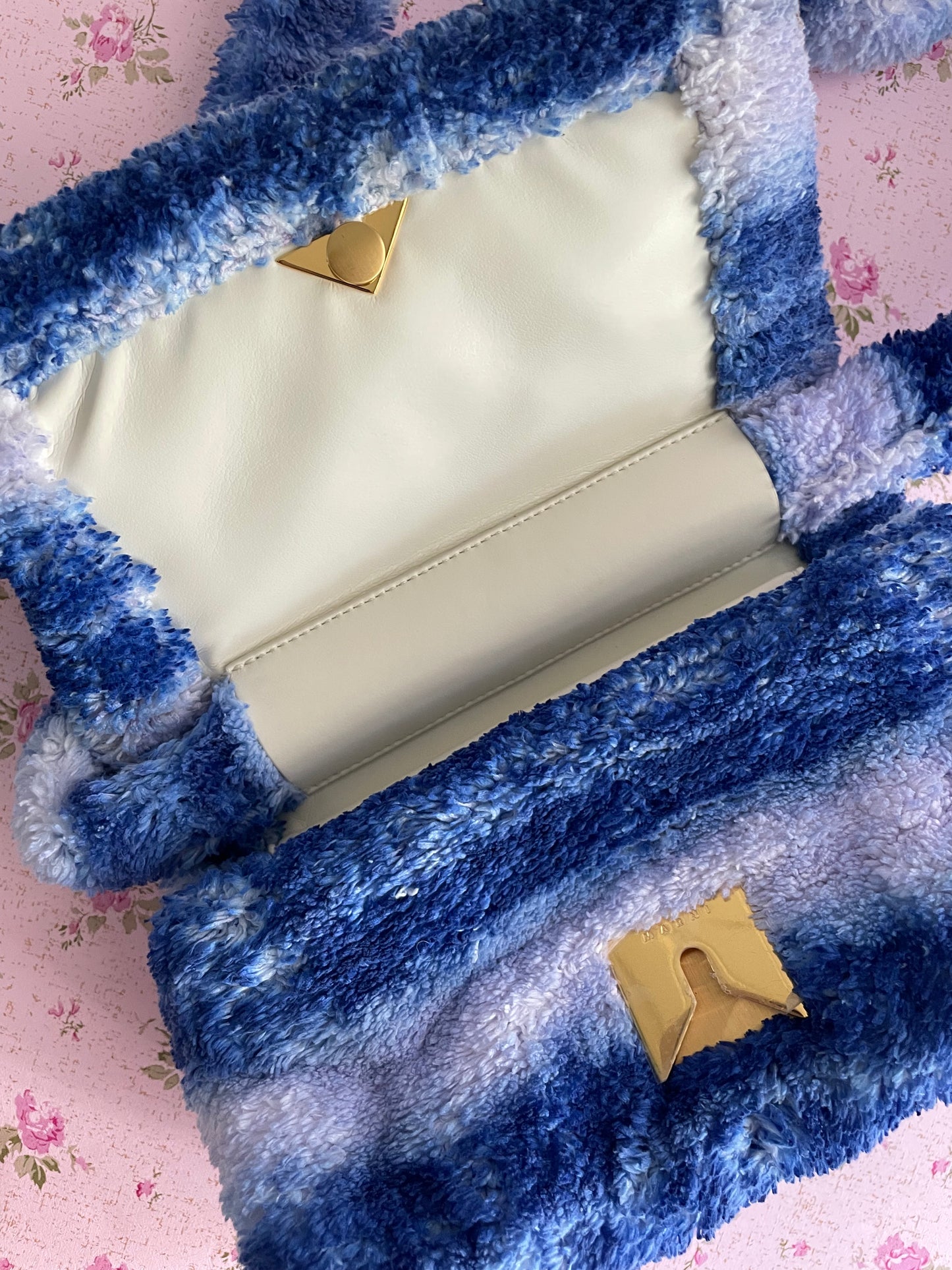 Marni Fabric Stripped Pattern Printed Shoulder Bag