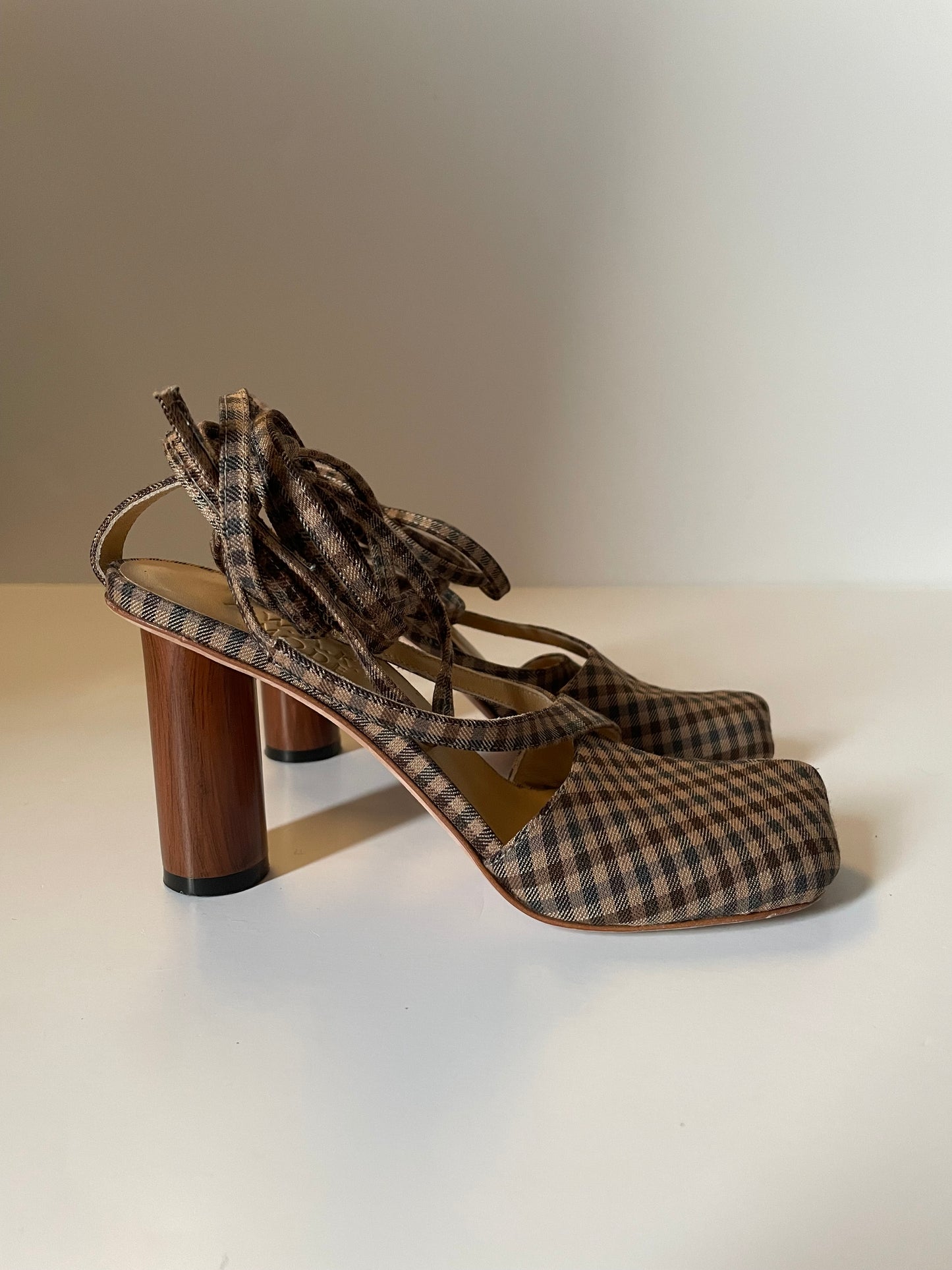 A.W.A.K.E Mode Asymmetric Geraldine Printed Heels