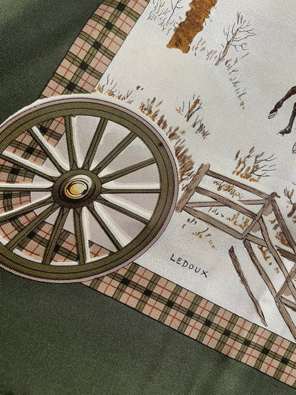 Hermes Paris L'Hiver en Poste Silk Scarf Philippe Ledoux