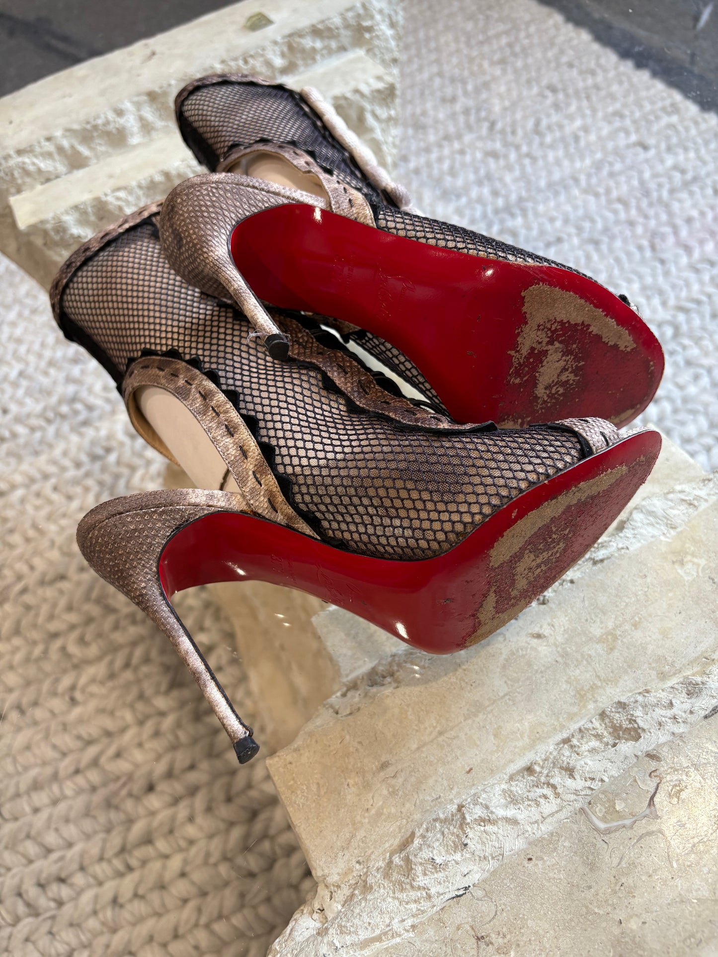 Christian Louboutin Fishnet Heels