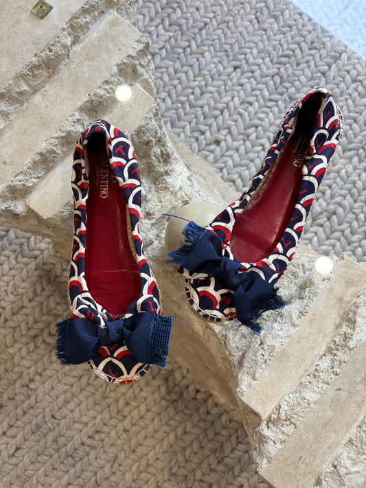 Valentino Garavani Espadrille Bow Ballerina Flat Shoes