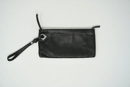 Salvatore Ferragamo Black Leather Wristlet