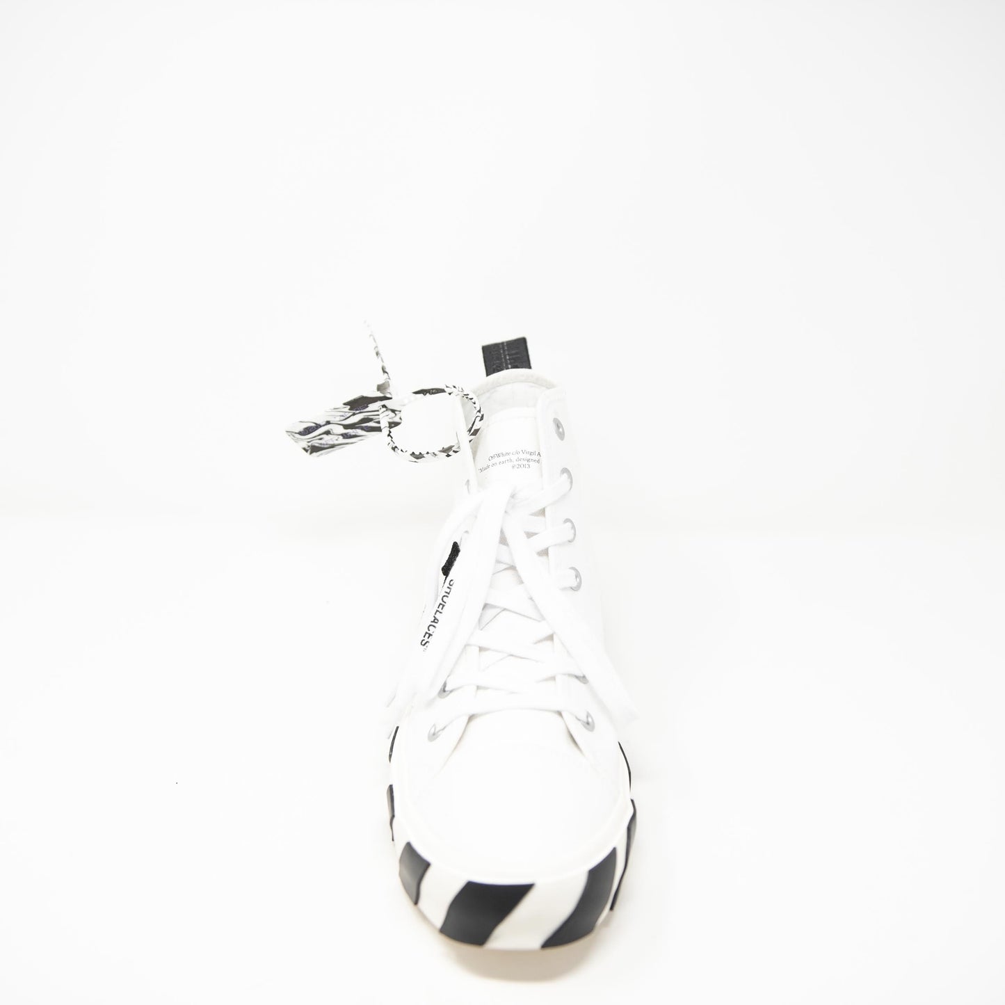 Off-White Vulcanized Canvas Mid-Top Sneakers