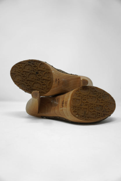 Christian Dior Cannage Pattern Leather Mules