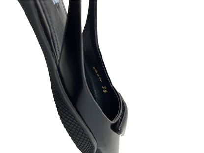 Prada Brushed Leather Slingback Ballerinas
