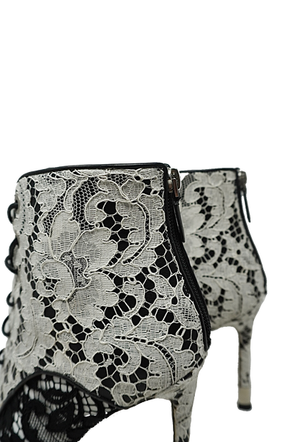 Givenchy Floral Lace Peep Toe Booties