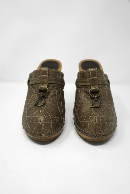 Christian Dior Cannage Pattern Leather Mules