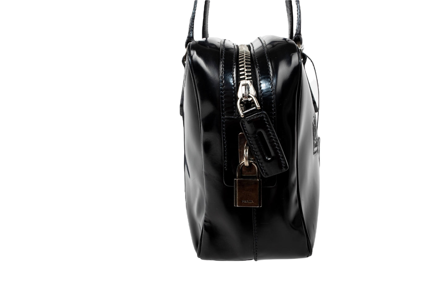 Prada Embossed Varnished Leather Handbag