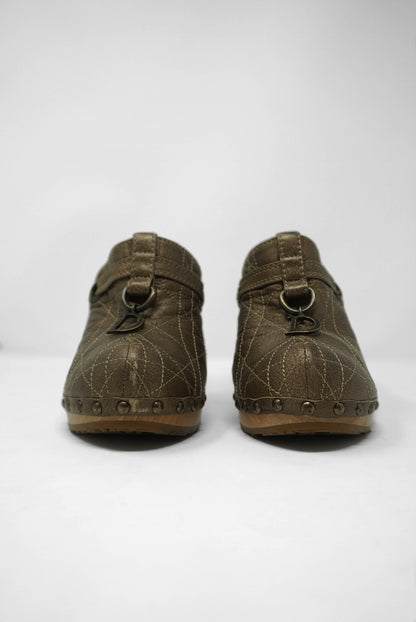 Christian Dior Cannage Pattern Leather Mules
