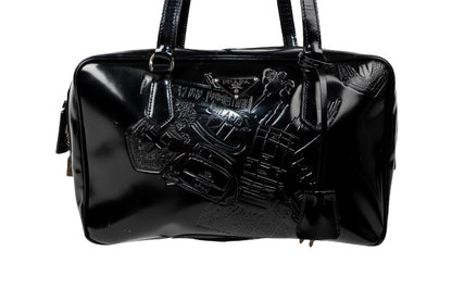Prada Embossed Varnished Leather Handbag